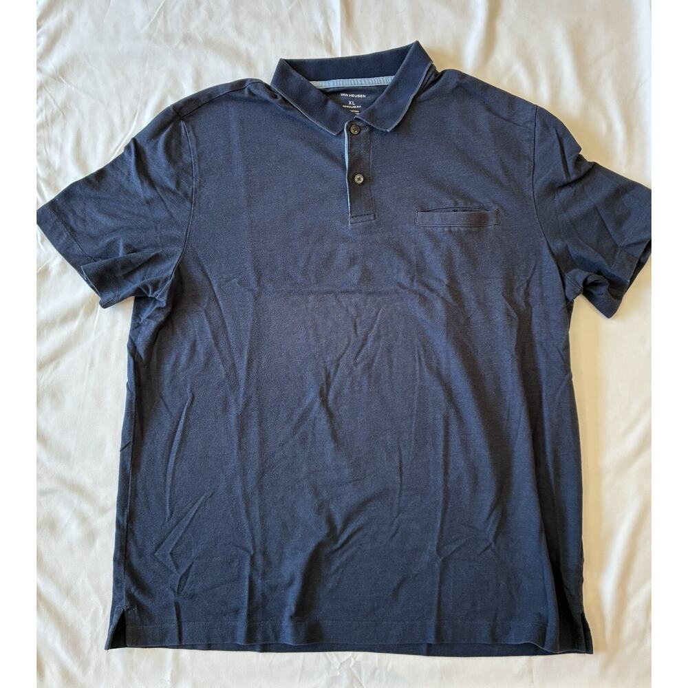 Van Heusen Regular Fit Navy Blue Polo Shirt Size XL